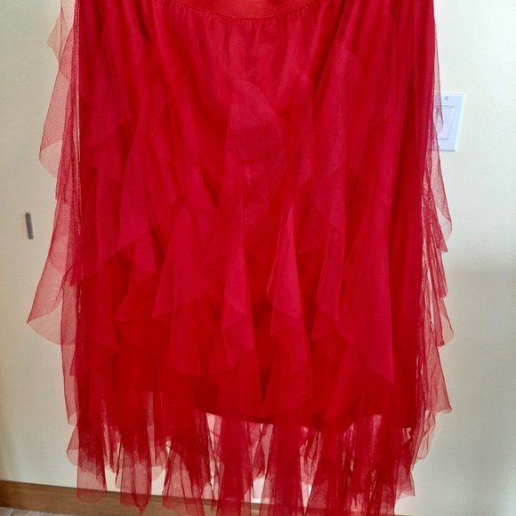 NWT!!! ODDY 2-way Styling RED Tulle Skirt/Strapless Dress - Picture 7 of 11
